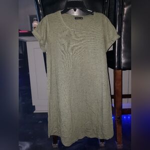 Cute above the knee olive green t-shirt dress